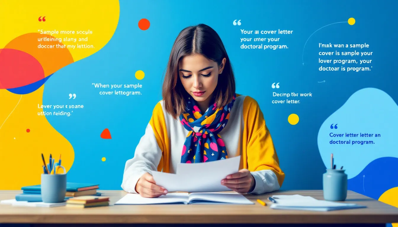 Osoba przeglądająca przykładowy list motywacyjny na studia doktoranckie.